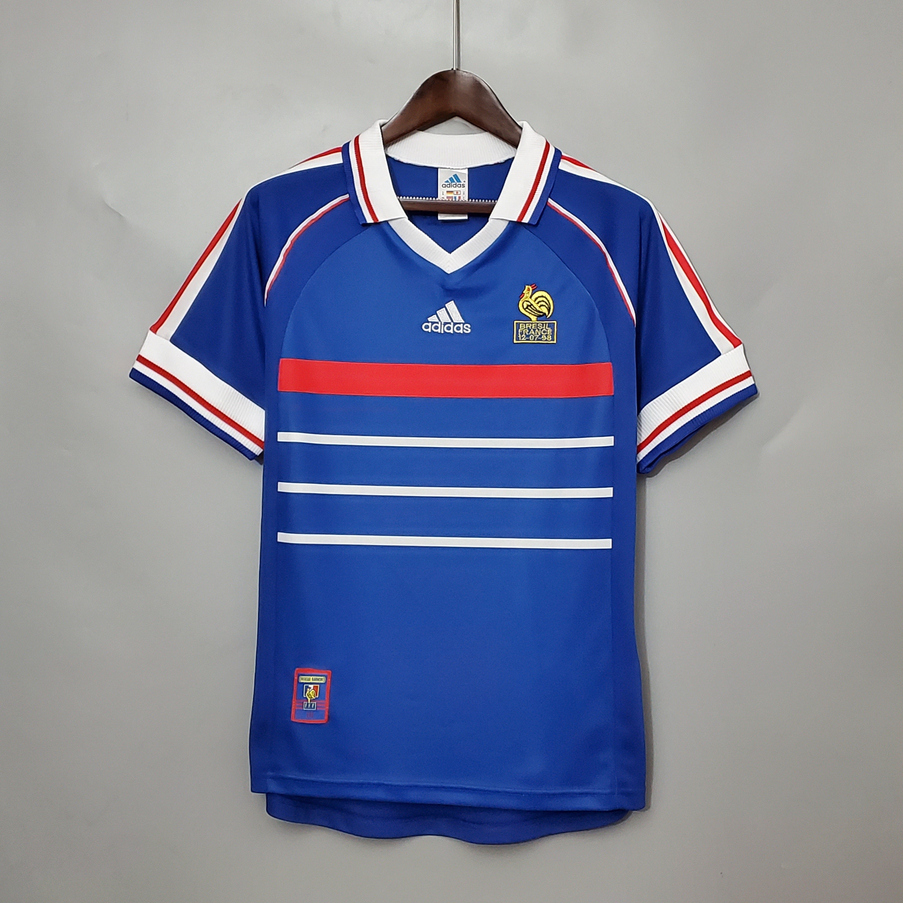Maillot France 1998 domicile vintage bleu – Coupe du Monde – Adidas