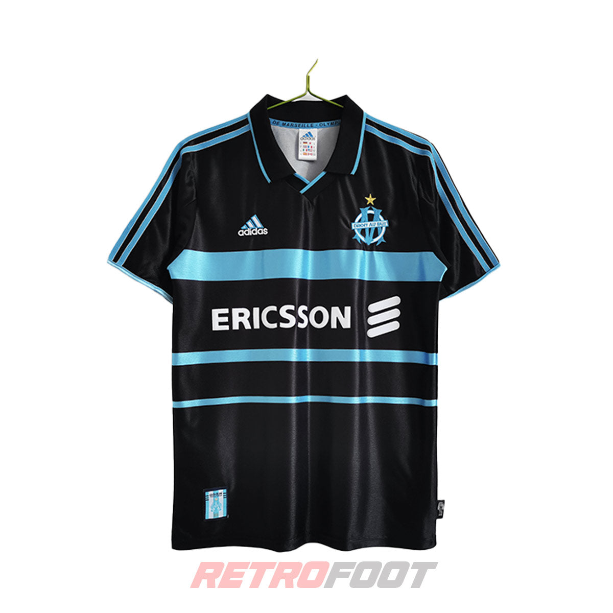 Maillot vintage OM 1999/2000 third noir (face)