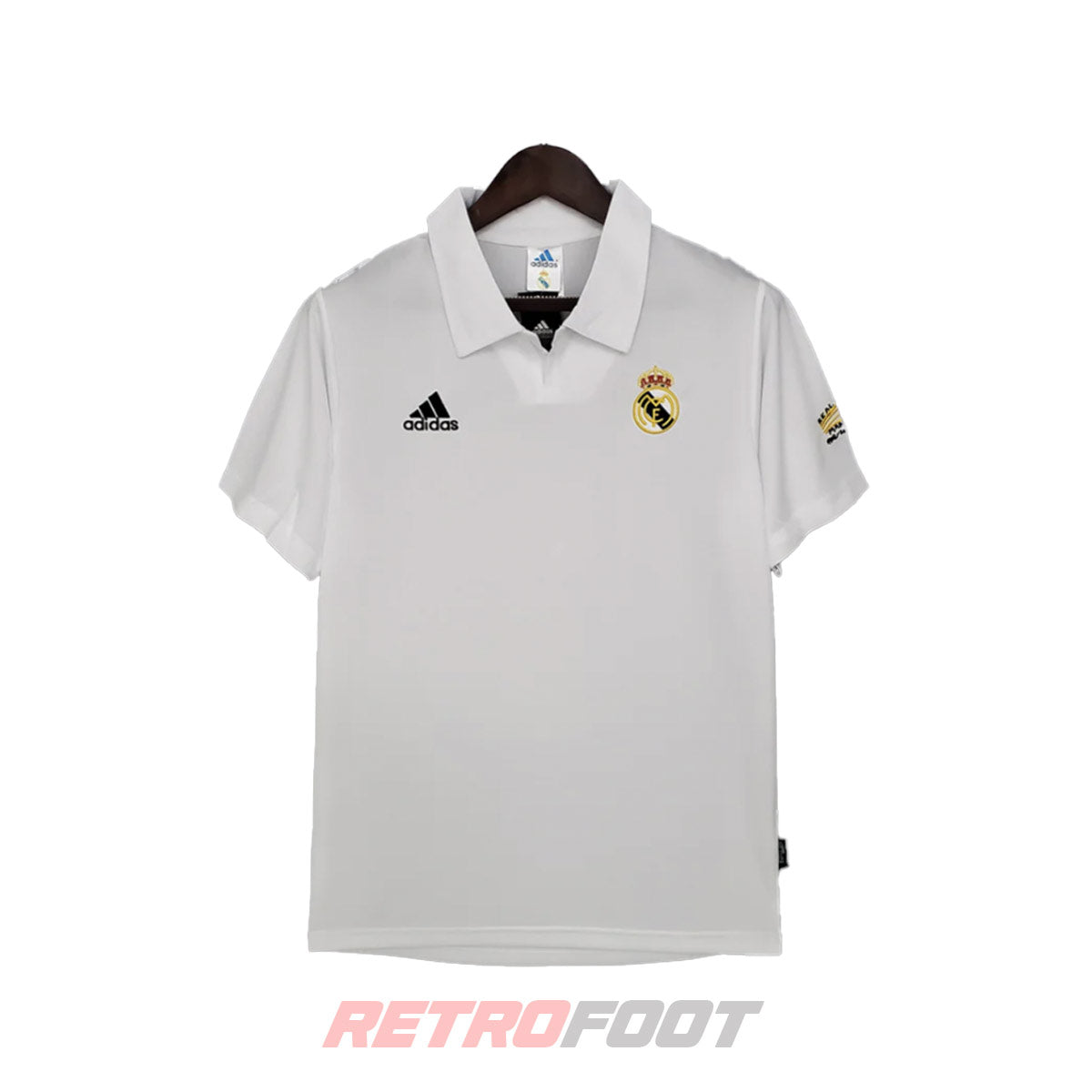 Maillot vintage Real Madrid 2001/02 centenaire domicile blanc (face)