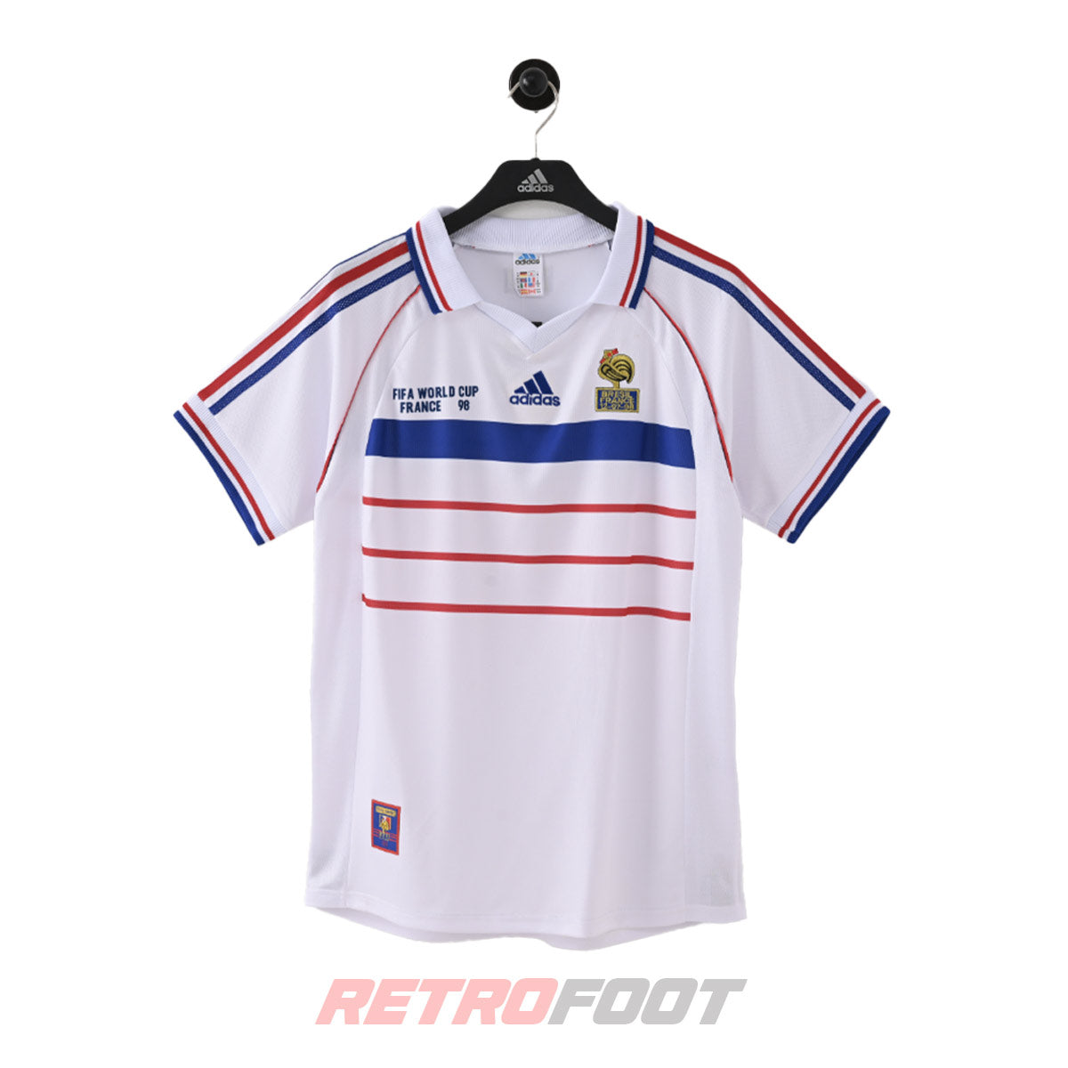 Maillot vintage France 1998 extérieur blanc (face)