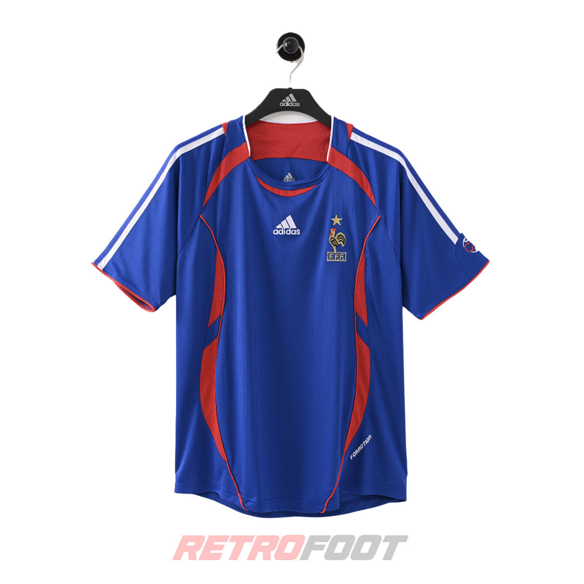 Maillot vintage France 2006 domicile bleu (face)