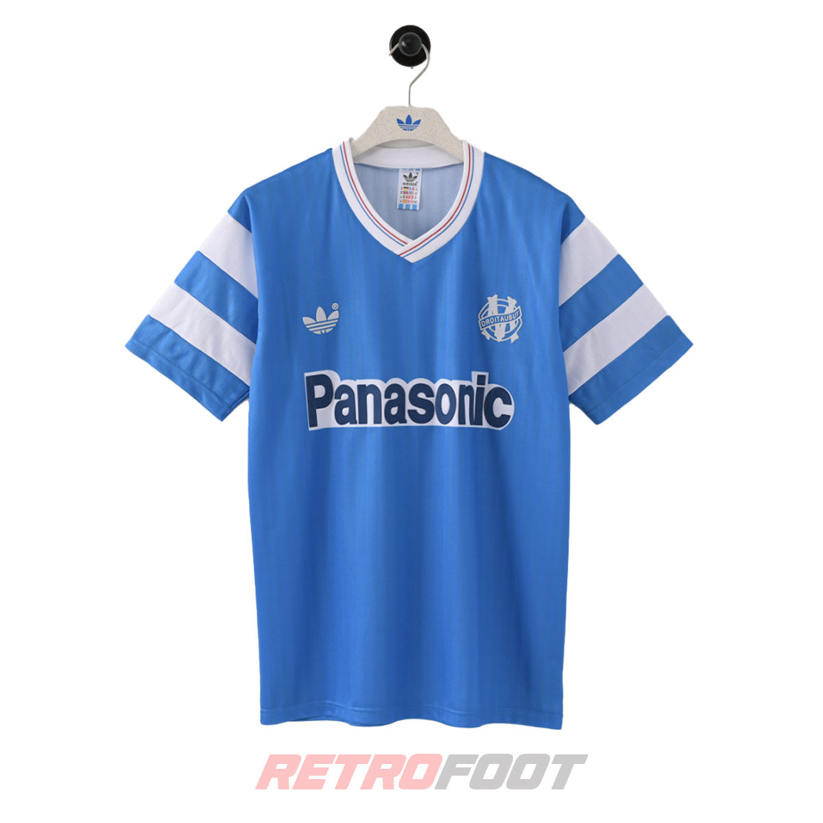 Maillot vintage OM 1989/90 extérieur bleu (face)