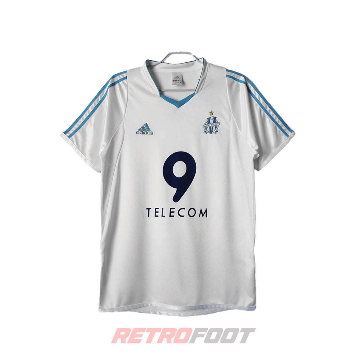 Maillot vintage OM 2003/2004 domicile blanc (face)