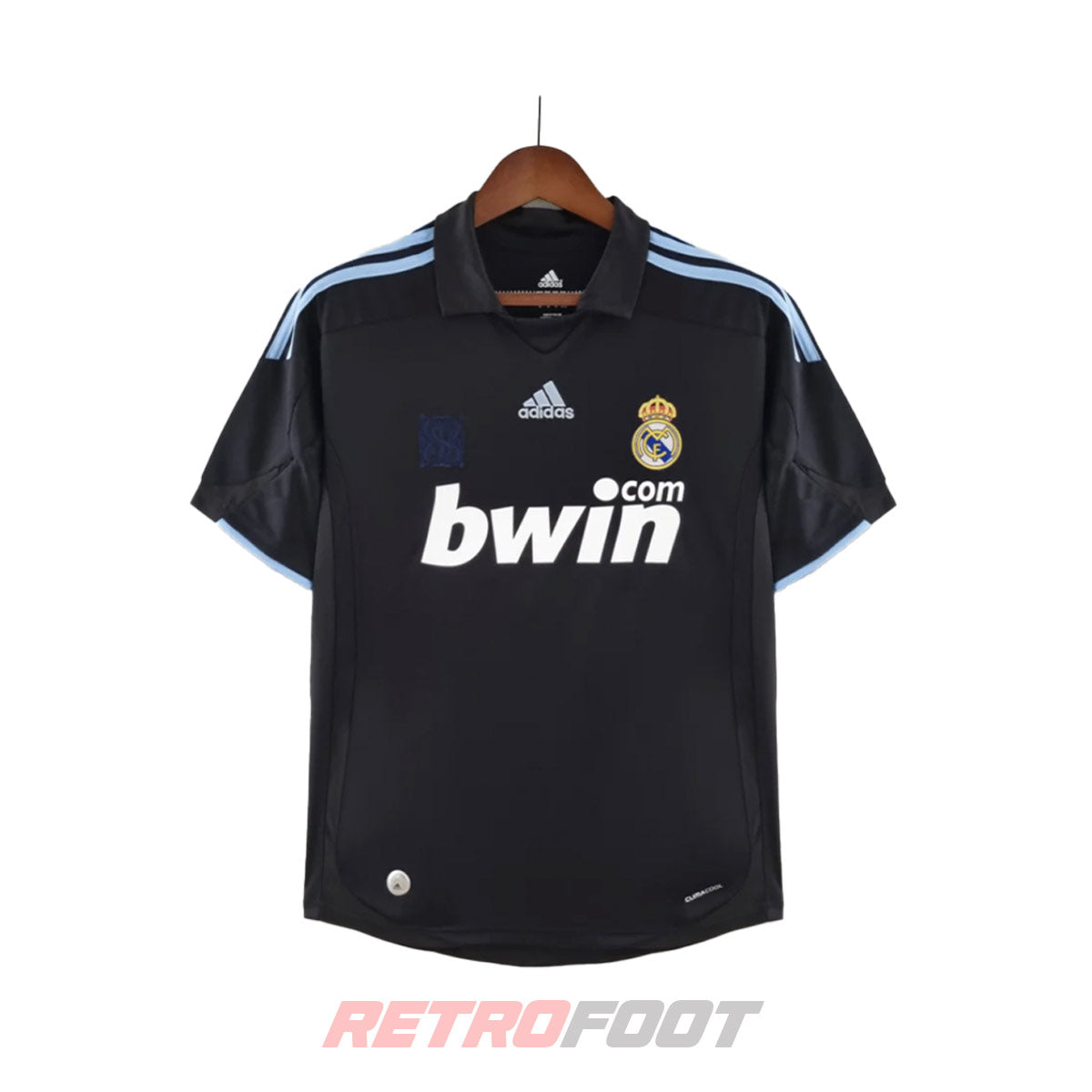 Maillot vintage Real Madrid 2009/10 third noir (face)