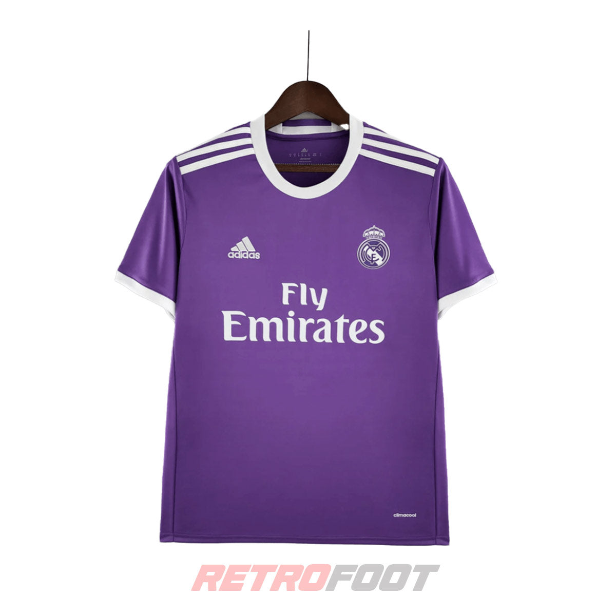 Maillot vintage Real Madrid 2016/17 extérieur violet (face)